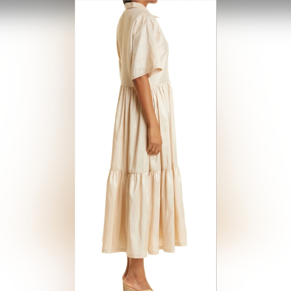 Kimberly Goldson DONNI CHAMPAGNE MIDI DRESS Size S - Picture 2 of 8